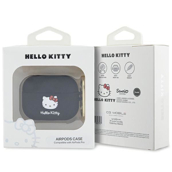 Hello Kitty HKAP3DKHSK Airpods Pro coverczarny/black Silicone 3D Kitty
