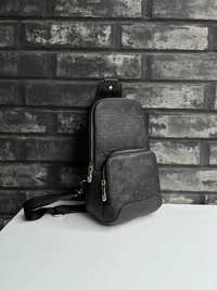 Чоловіча сумка-слінг - Louis Vuitton чорний monogram, два кольора