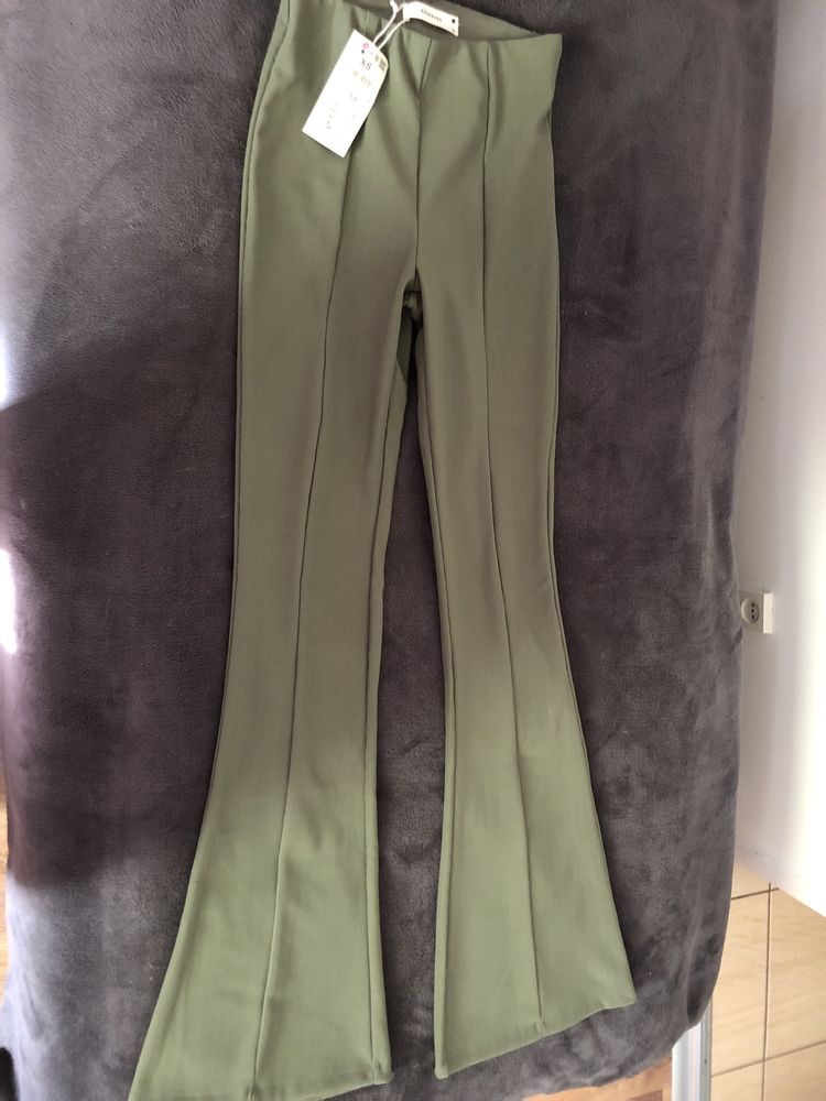 Spodnie dzianinowe khaki h&m