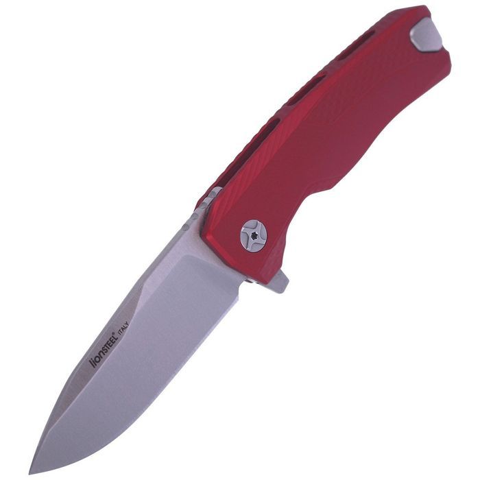 Nóż składany LionSteel ROK Red Aluminium, Satin M390 by Molletta (ROK