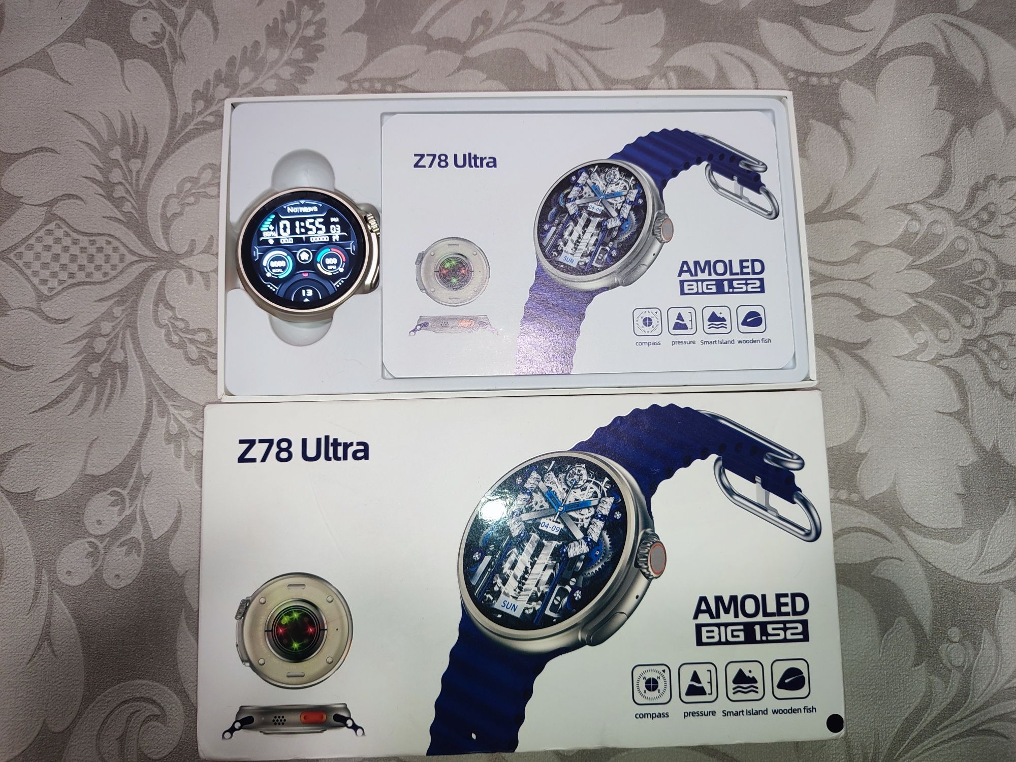 Смарт часы с компасом Z78 ultra , давление, пульс, ДПС, высота