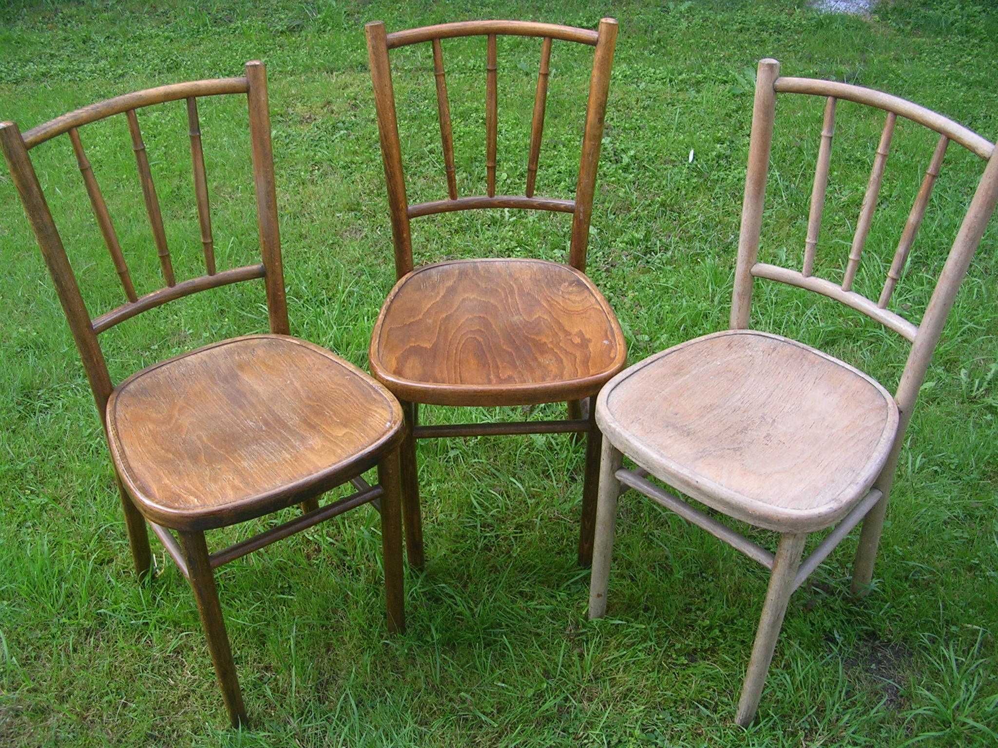 3 krzesła w dobrym stanie PRL