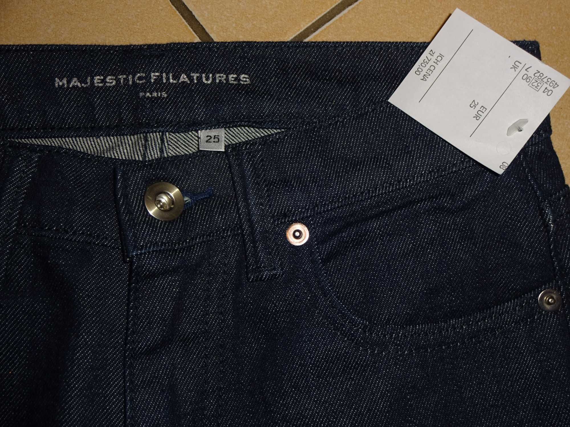 MAJESTIC FILATURES Paris Slim Cigarette spodnie jeansowe cygaretki 25