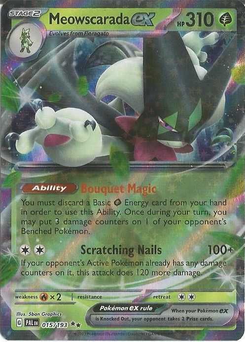 Karta POKEMON Meowscarada ex (PAL 015) Paldea Evolved HOLO