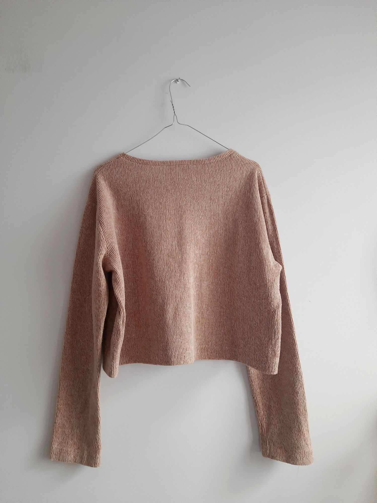 Sweter prążki bluza camel ZARA