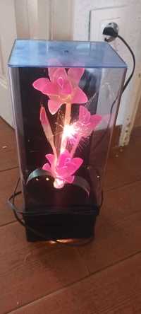 Candeeiro flor com luz e caixa de música