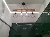 Lampa sufitowa wisząca na belce drewnianej lampa retro rustykalna loft