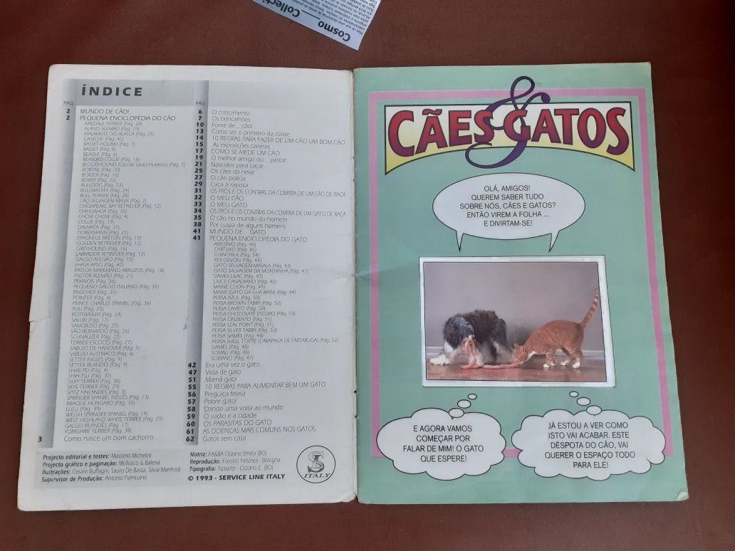 Caderneta Completa Cães e Gatos 1993 com todos os cromos