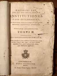 INSTITUTIONUES JURIS ECCLESIASTICI - dois volumes - ano de 1815