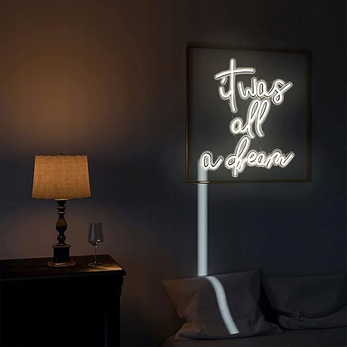 Neon na ścianę It was all A dream dekoracja wewnętrzna napis To był