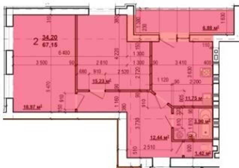 ЖК МИРА 3 продам 2-комн квартиру 67м2 в Новострое MV