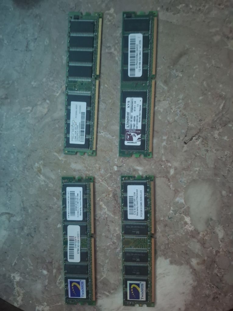 Memória ram pc 3xddr 512mb e 1xgb
