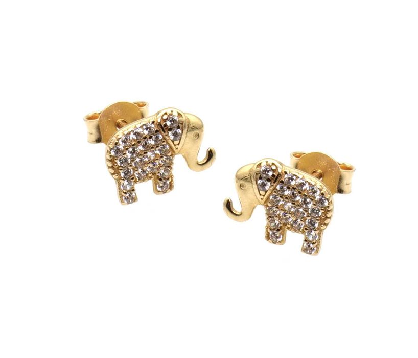 Złote kolczyki słonie -K/159