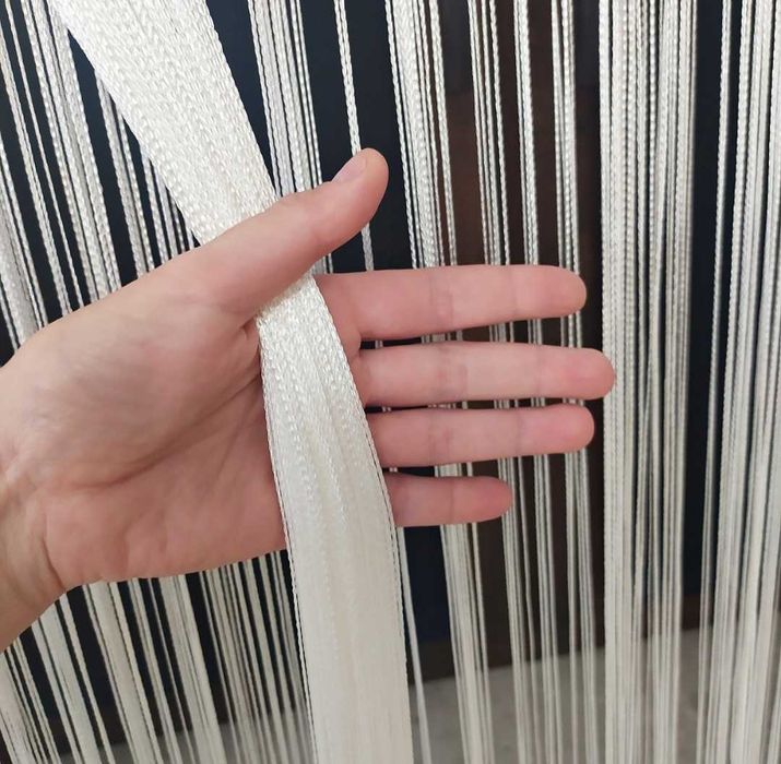 Zasłony makarony biały ciepły 300 cm×250 cm