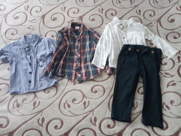 Детские рубашки и брюки на возраст 2 года (размер 86-92)