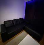 Sofa czarna skórzana czarna