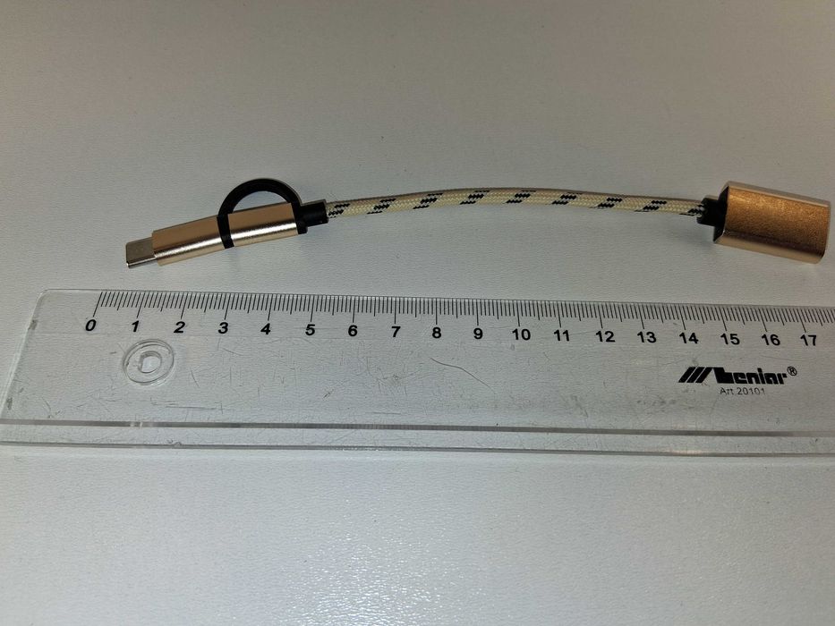 Y067 Adapter Kabel USB-C na USB 3.0 OTG Pozłacany Pleciony