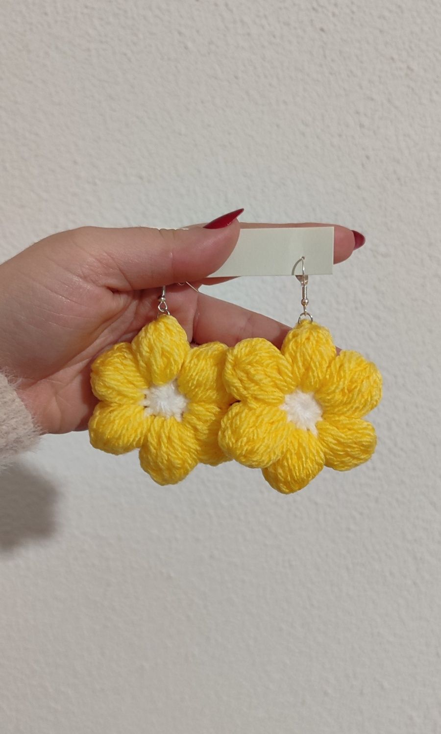 Brincos Flor em Crochet