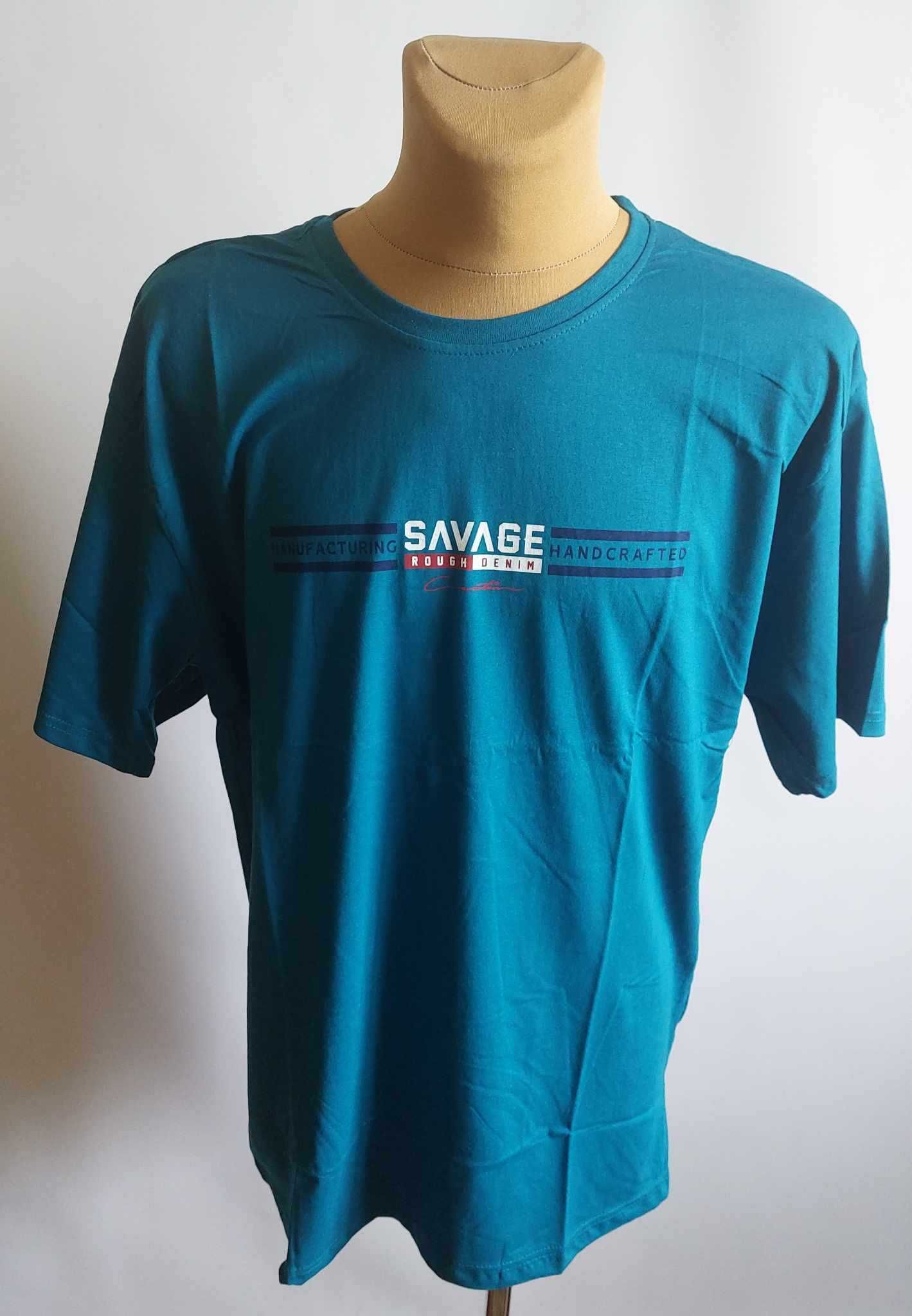 Koszulka męska bawełna t-shirt turecki Dynamic r. 4XL obwód do 122 cm