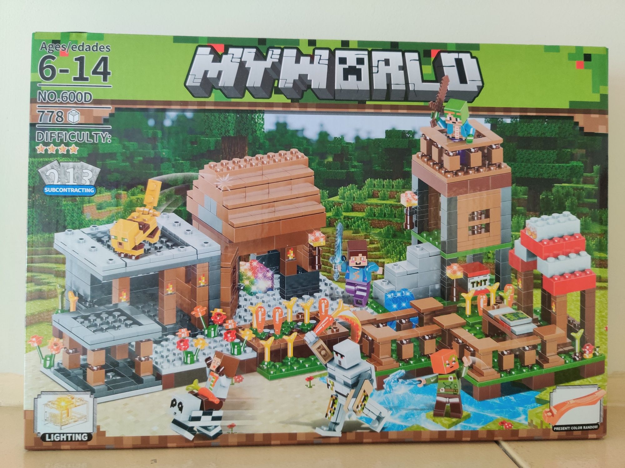 Klocki MINECRAFT My world duża wioska 778 el atak golema miasto-Nowe