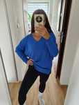 Chabrowy sweter uni uniwersalny błękit oversize