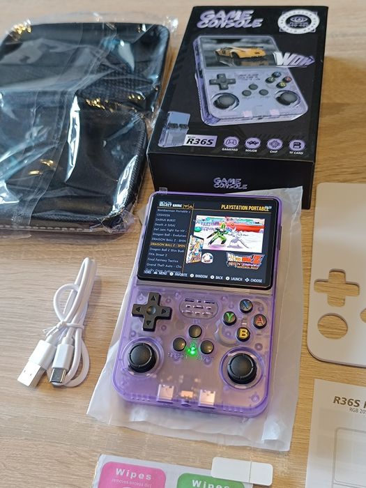 Konsola r36s 100% Oryginał 128gb 20000 gier NOWA+folia+etui FIOLETOWA