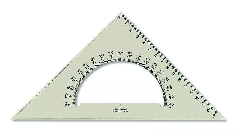 Ekierka z kątomierzem, 16 cm. Koh-I-Noor