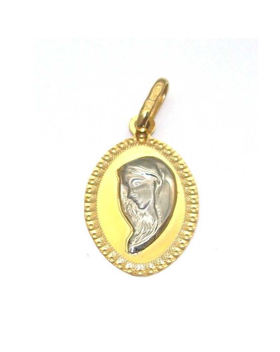 Złoty medalik biało żółty -M/30.