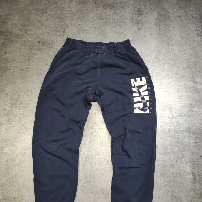 MĘSKIE PREMIUM Spodnie Dresowe Dresy Sportowe Nike Granat Duże Logo