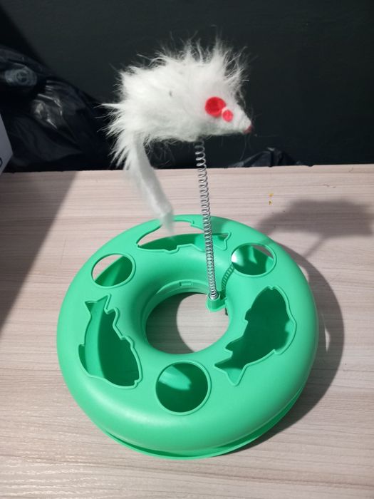 Zabawka dla kota mysz na sprężynie