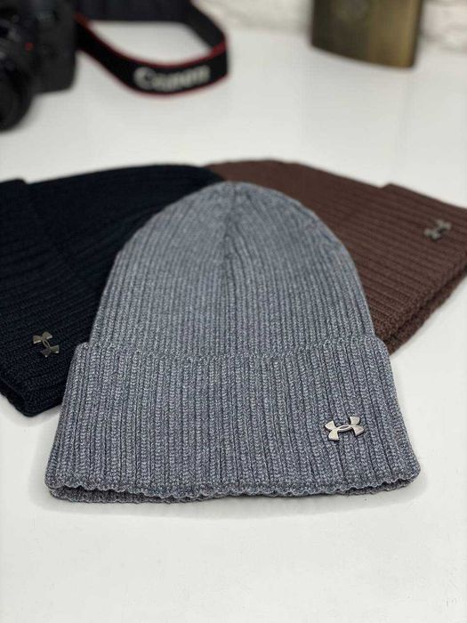 Мужская шапка UNDER ARMOUR Зимняя кашемировая мягкая с подворотом S-XL