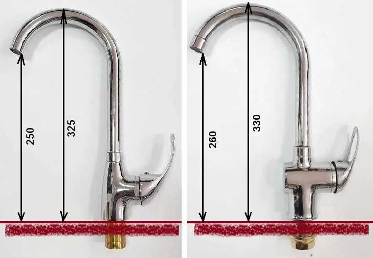 Новый ЛАТУННЫЙ смеситель для кухни, мойки с высоким носом. Распродажа.