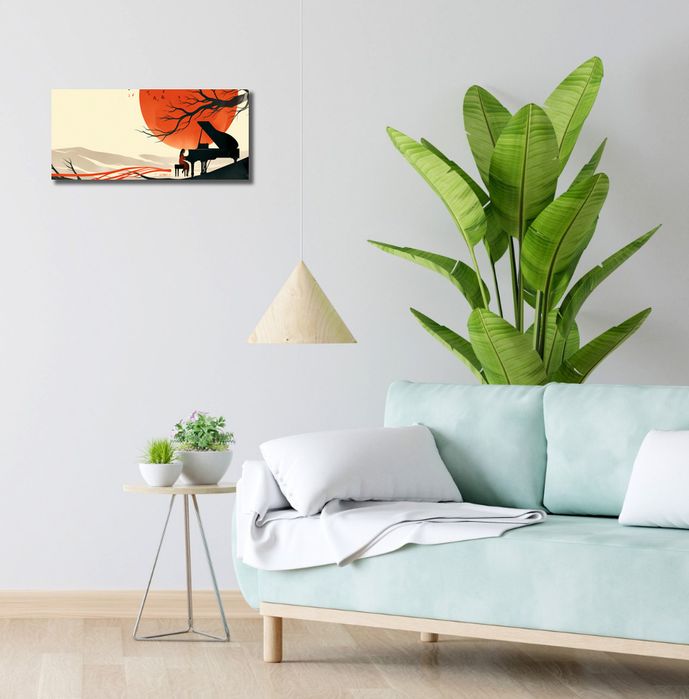 Obraz 50x20cm Pianistka