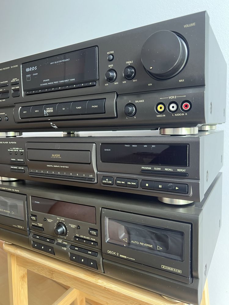 Wieża Technics amplituner SA-GX280 CD SL-PG470A Deck RS-TR373