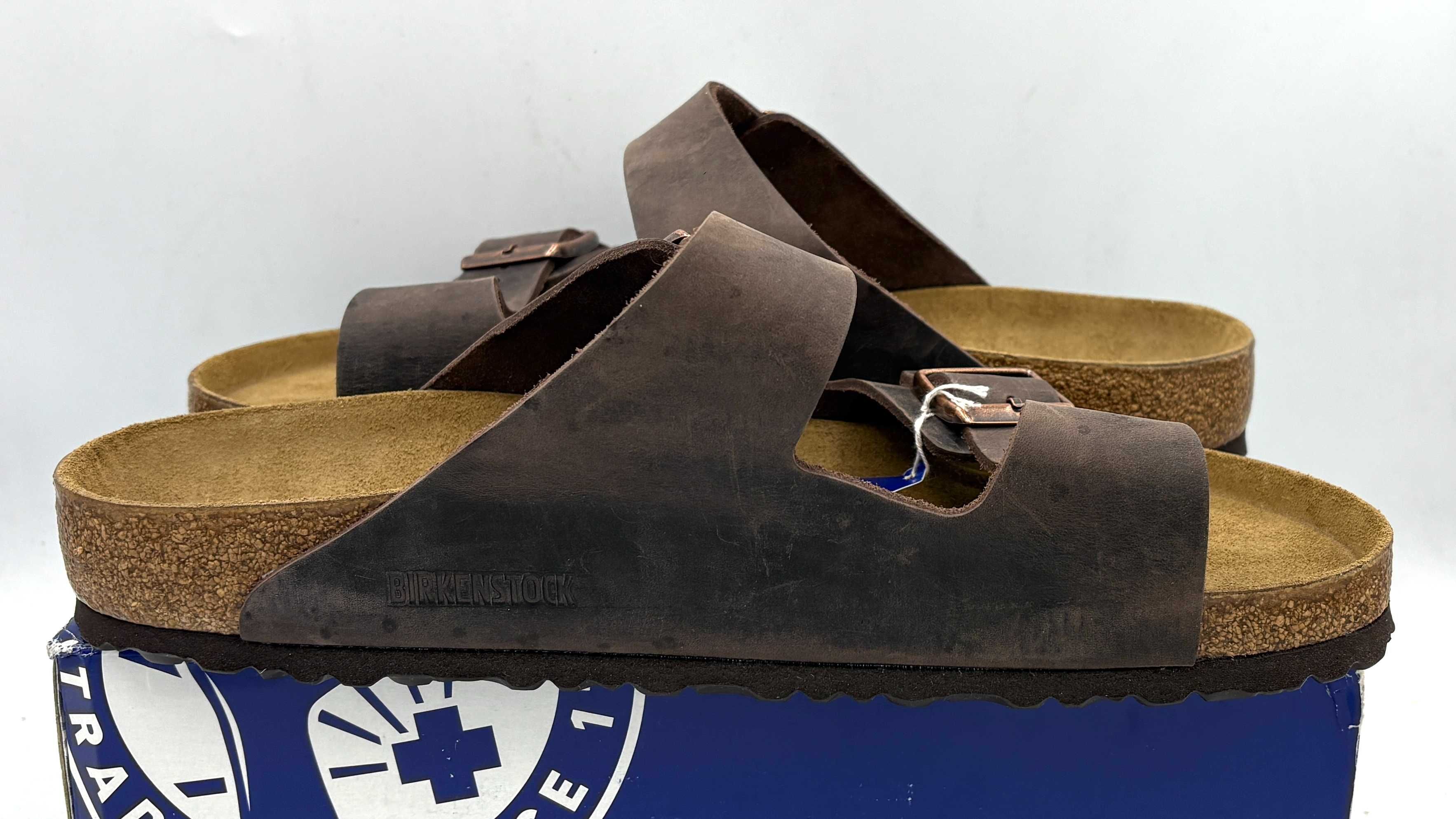 ‼️Nowe oryginalne klapki BIRKENSTOCK Arizona brązowe 45 AZ 256p skóra