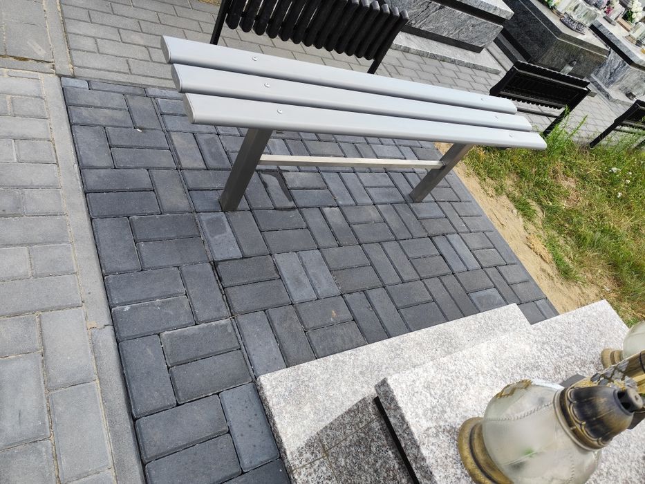 Ławka na cmentarz nierdzewna 150cm