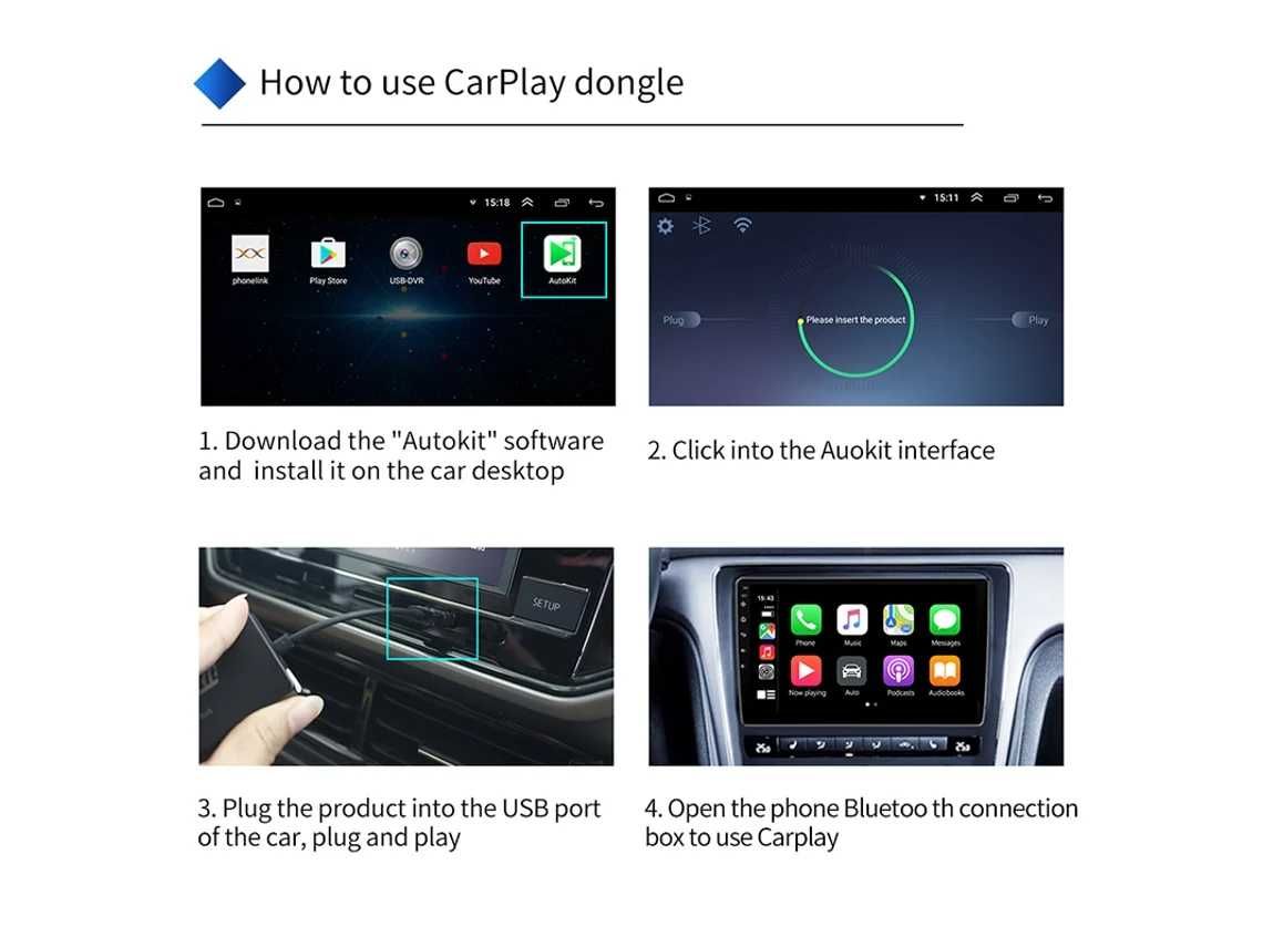 Carlink Wired Carplay / Android Auto Apple Play Dongle