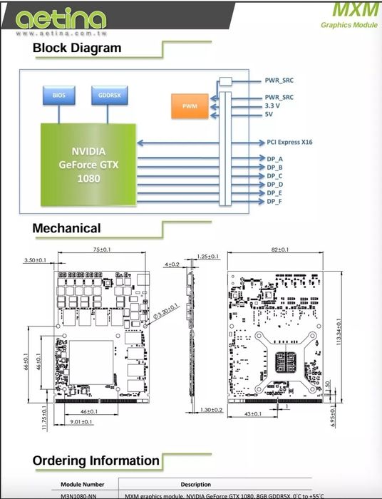 Для Апгрейда ноутбука ТОП GTX1080 MXM 3.0B видеокарта Nvidia 8Gb