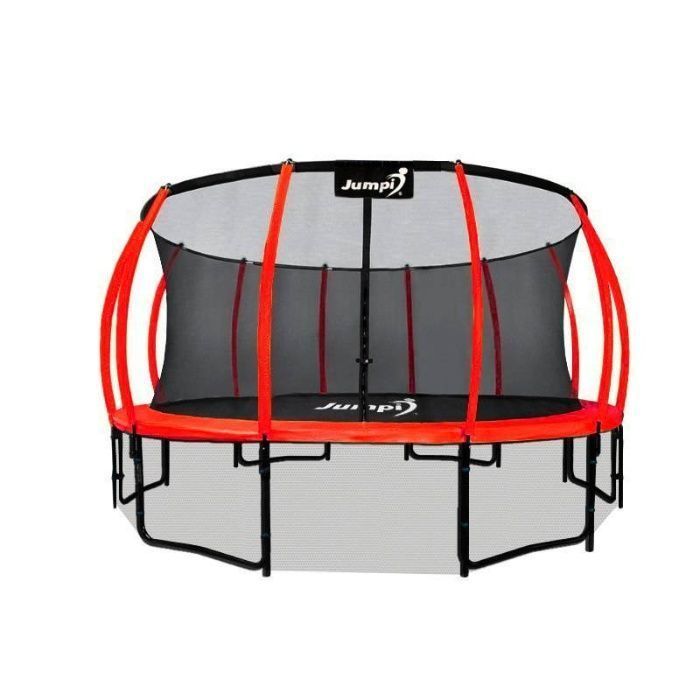 Duża Trampolina Ogrodowa Z Wewnętrzną Siatką 487 cm / 16 FT Czerwona