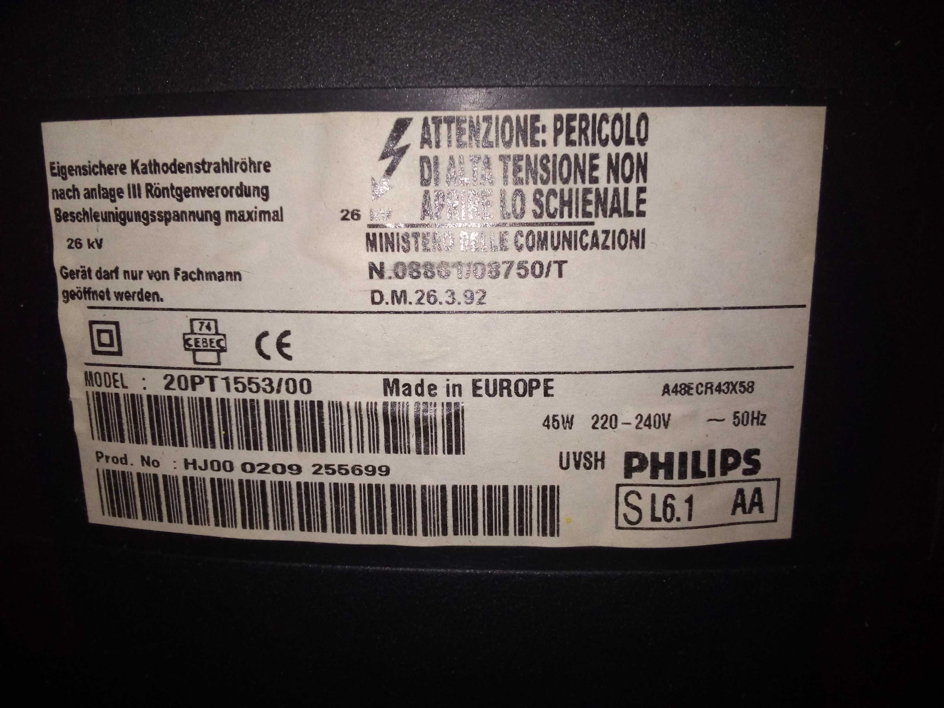 TV Philips 20" 20PT1553/00.