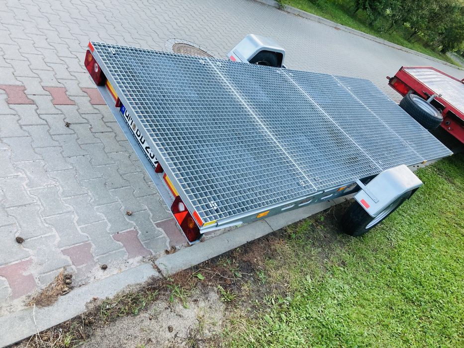 Przyczepa platforma płaska laweta ocynk 4m długa ALKO