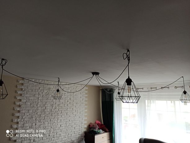 Lampa pająk loft + 5 żarówek