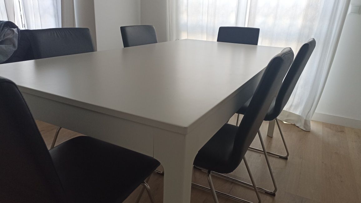 Mesa branca extensível 180/240cm IKEA EKEDALEN