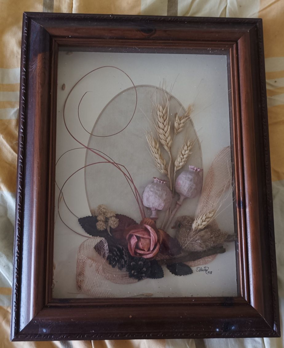 Quadro vintage com flor