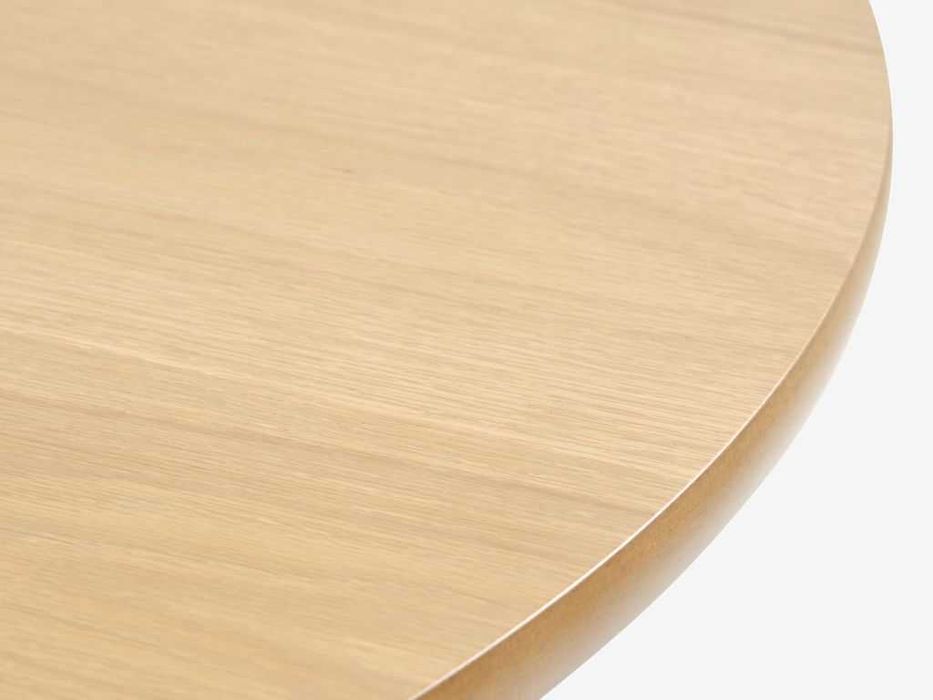 NOWY Stół okrągły do jadalni dąb/czarny 105cm x 75cm