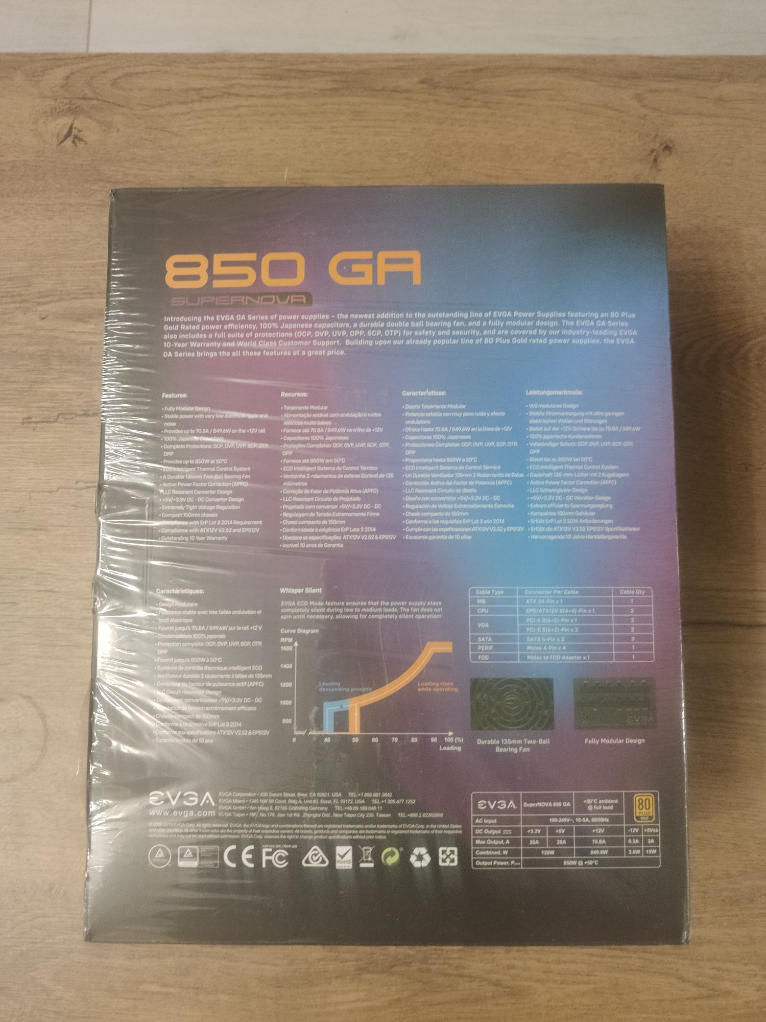 Блок питания EVGA SuperNova 850 GA 80+ Gold