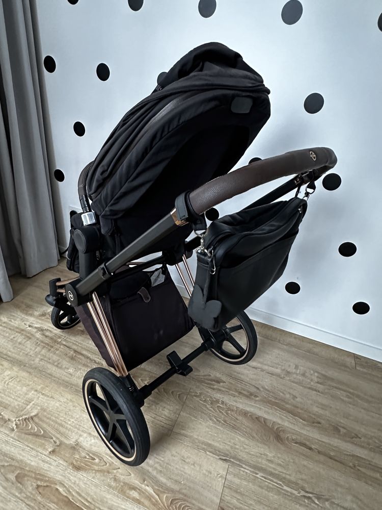 Wózek Spacerówka Cybex Priam 2.0 Rose Gold + Deep Black tapicerka TOP