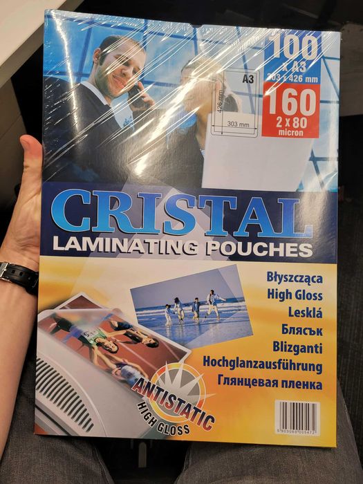 Cristal - Folia laminacyjna A3 Argo 80mic - 100 szt. - Nowa - Warszawa