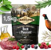 Carnilove 1,5kg + Gratis, Bez zbóż Duck Pheasant Adult Pokarm Alergie