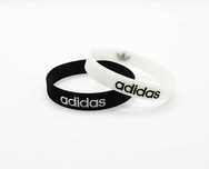 Bransoletki silikonowe 2 sztuki czarna biała napis ADIDAS na rękę